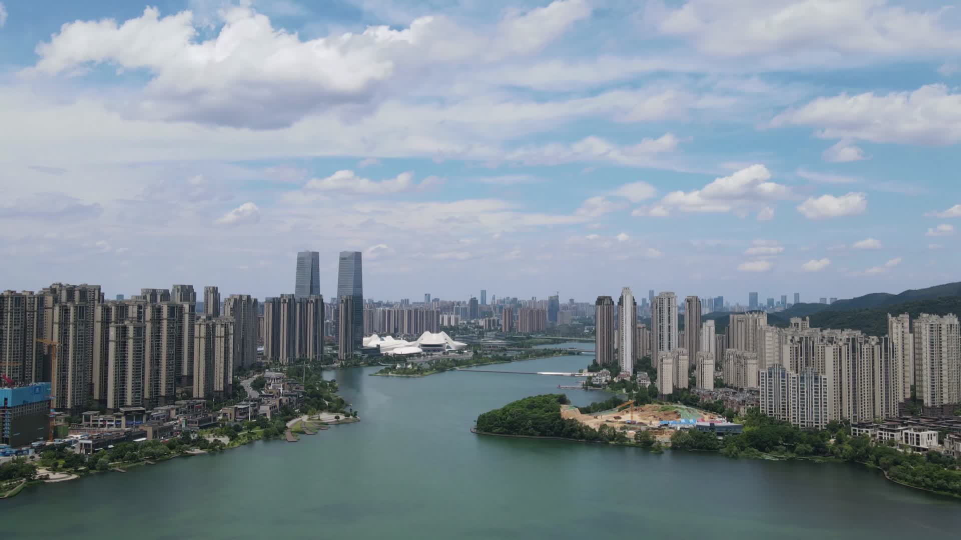 湖南长沙城市风光天际线航拍视频的预览图