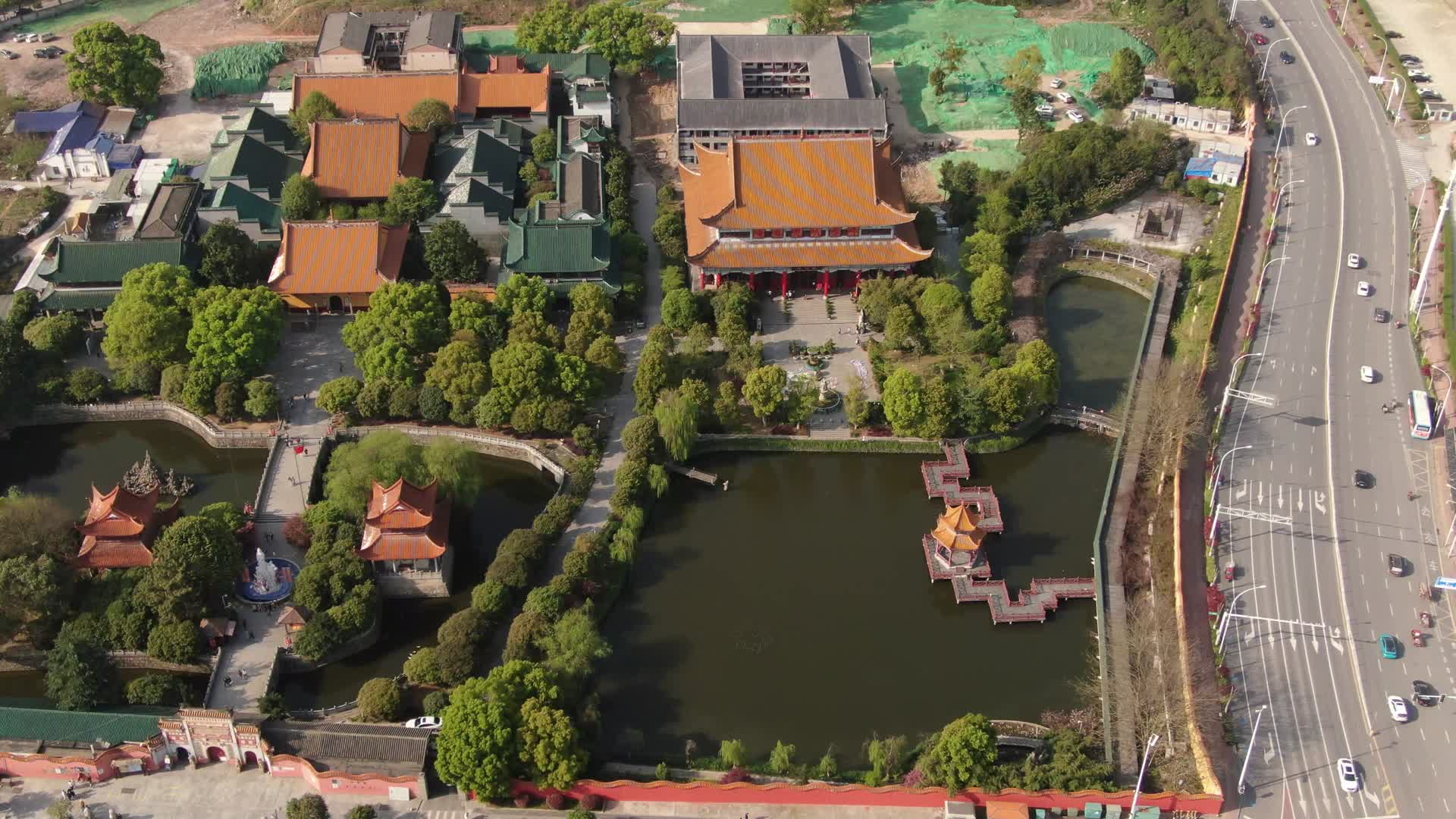 湖南长沙开福古寺航拍视频的预览图