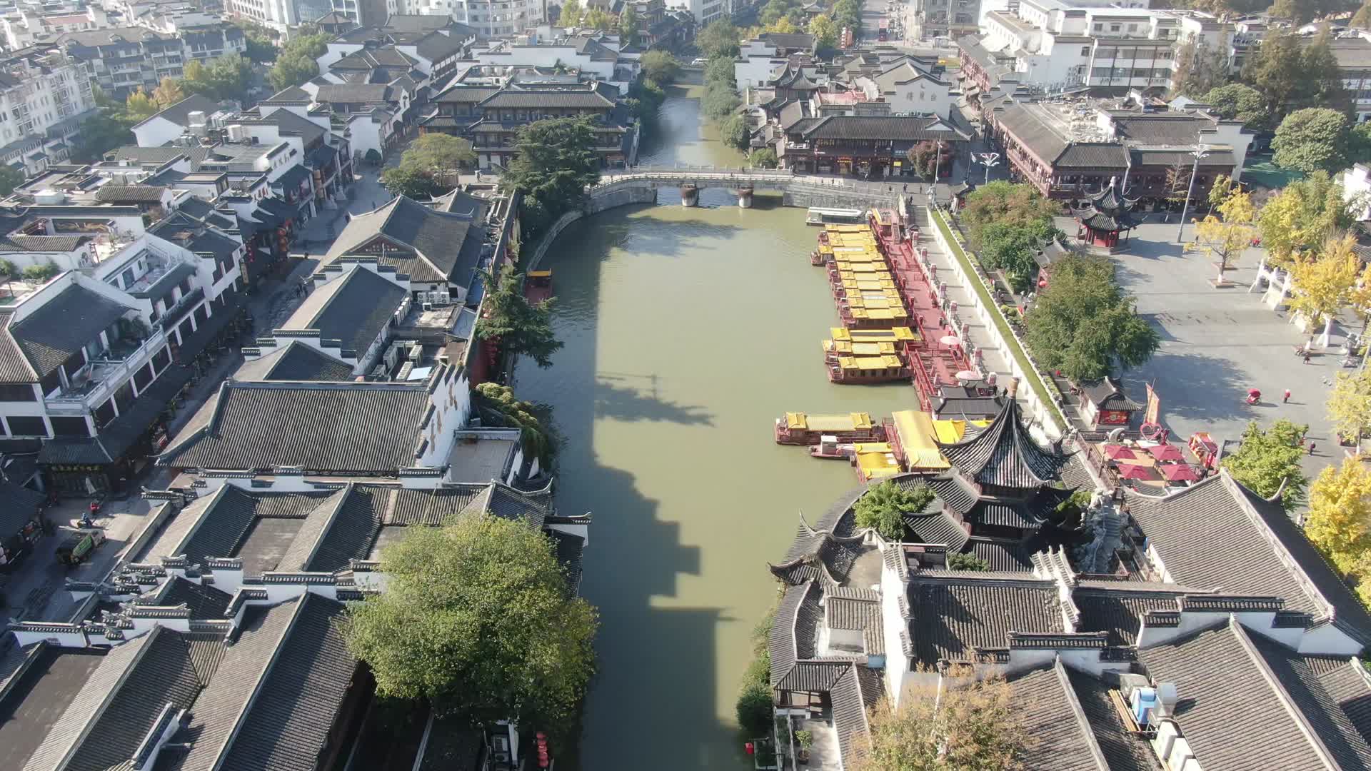 江苏南京秦淮河夫子庙旅游景点航拍视频的预览图