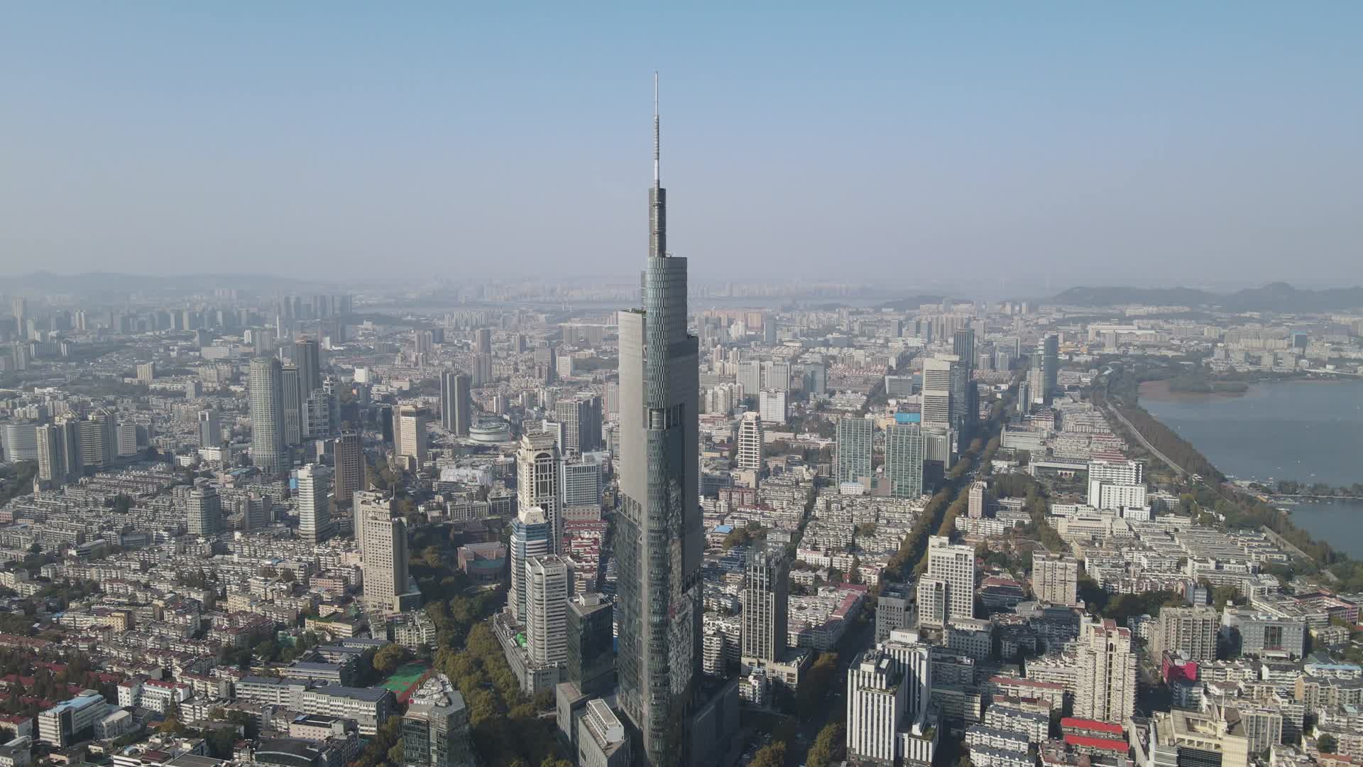 江苏南京紫峰大厦地标建筑航拍视频的预览图