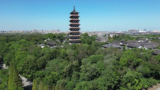 江苏扬州大明寺航拍视频的预览图