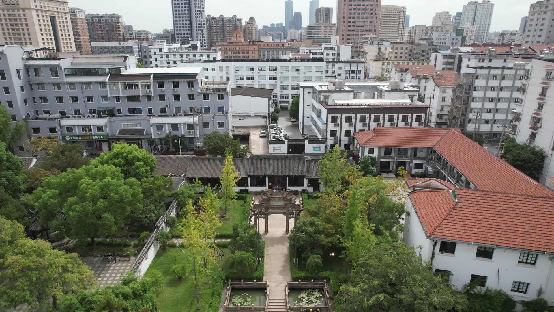 江苏无锡东林书院旧址航拍视频的预览图
