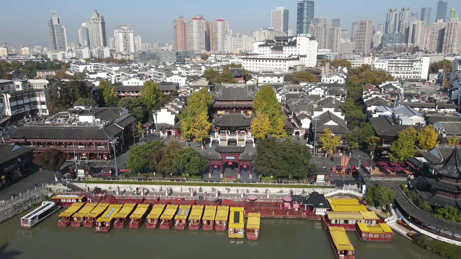 江苏南京夫子庙古建筑航拍视频的预览图