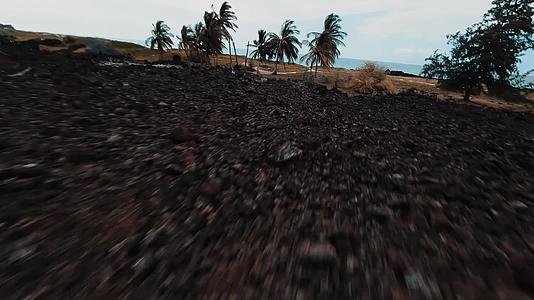 海边沙滩海岸椰树穿越机航拍视频的预览图