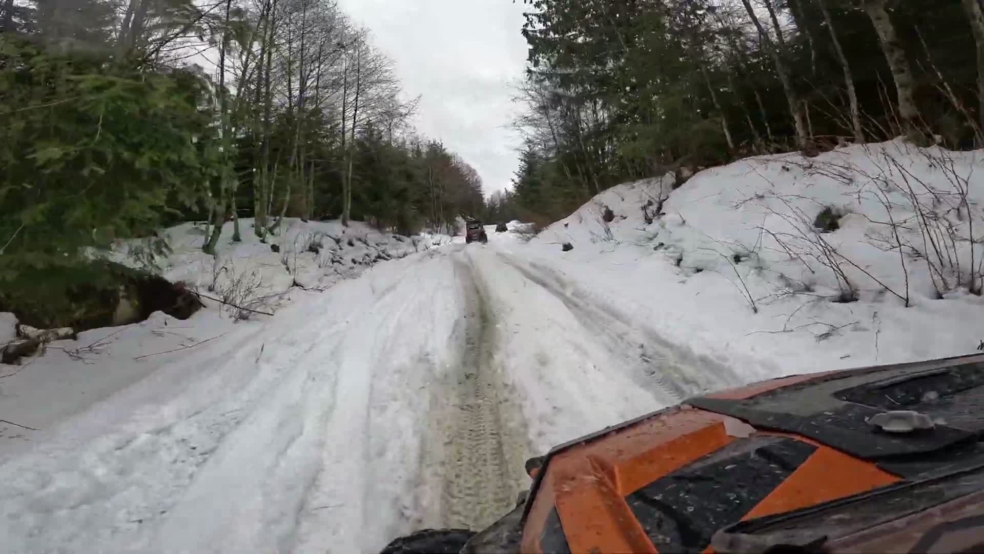 越野车ORV冬季森林雪地驾驶视频的预览图