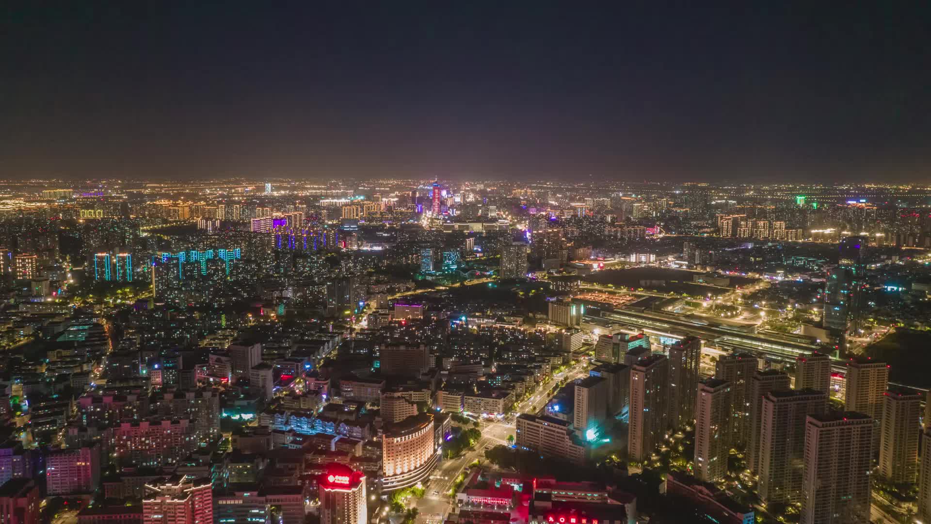 航拍江苏常州城市大景延时摄影视频的预览图