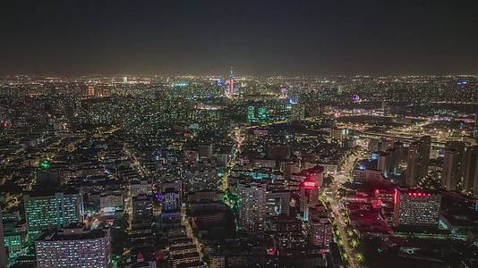 航拍江苏常州城市夜景延时视频的预览图