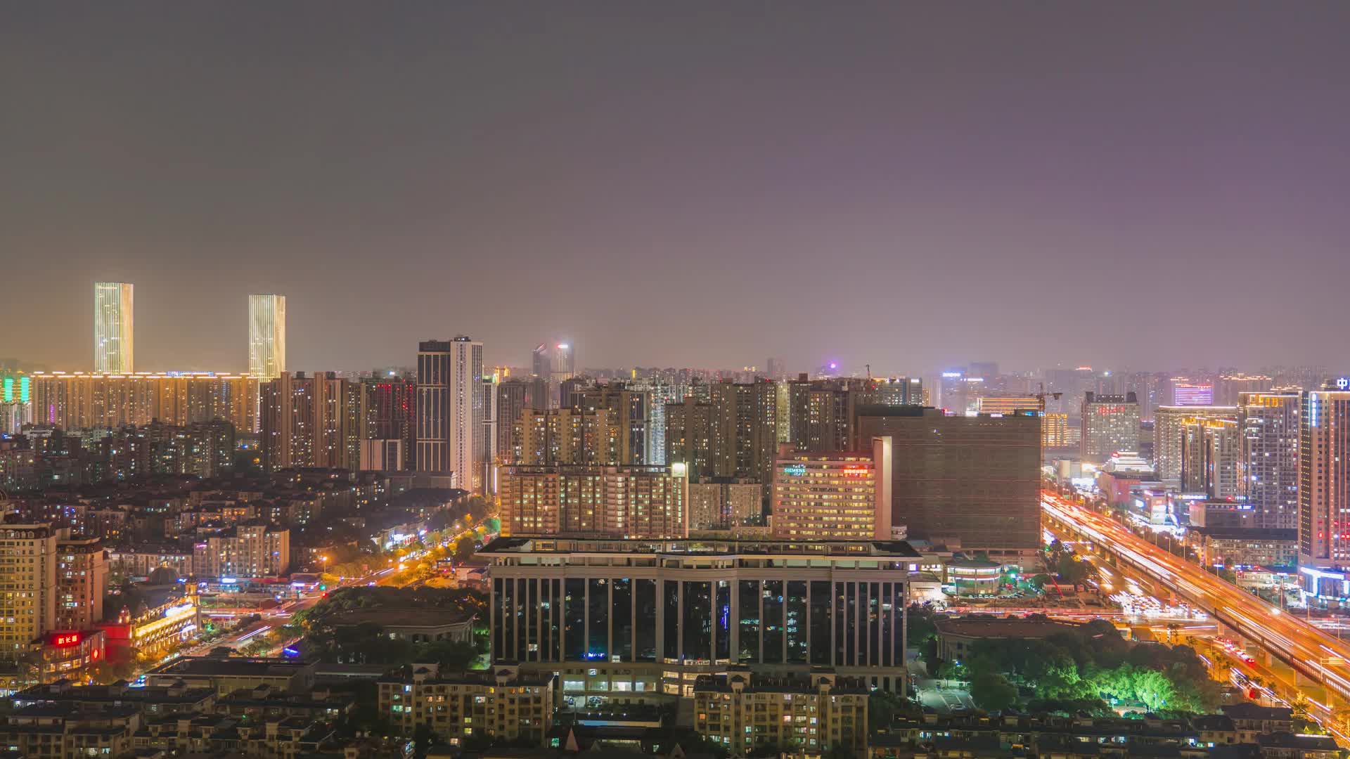 湖南长沙芙蓉区人民政府夜景延时视频的预览图