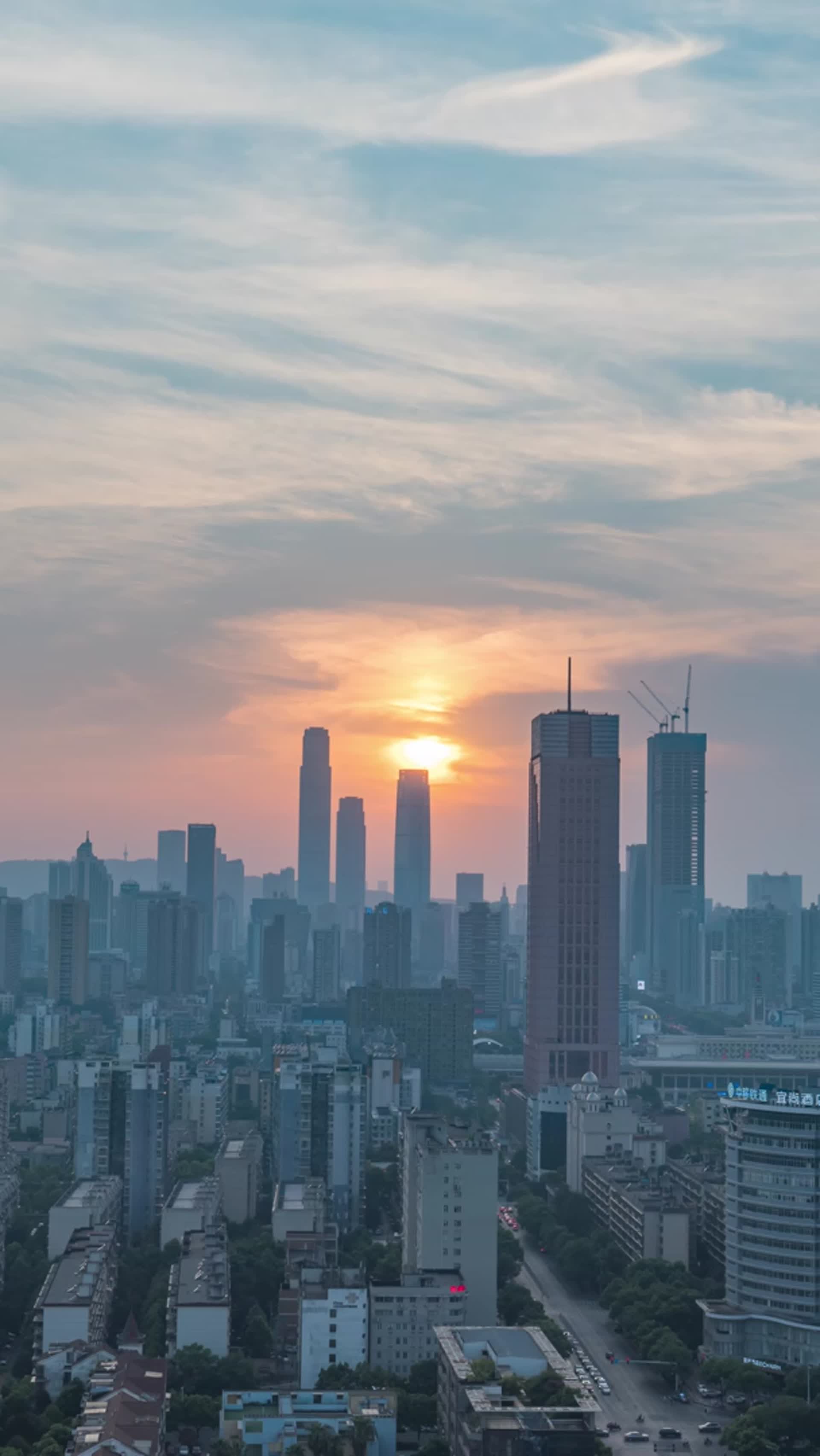 长沙城市日落延时视频的预览图
