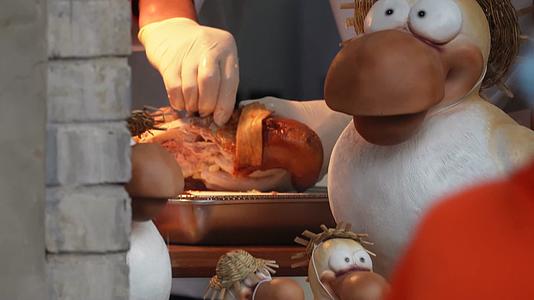 厨师拆鸭子肉片烤鸭视频的预览图