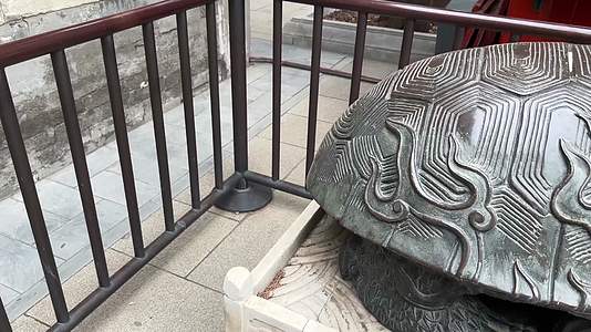 古建筑青铜雕塑青铜像铜河铜龟龟鹤延年镇宅吉祥视频的预览图