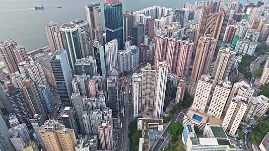 香港岛住宅楼群航拍视频的预览图
