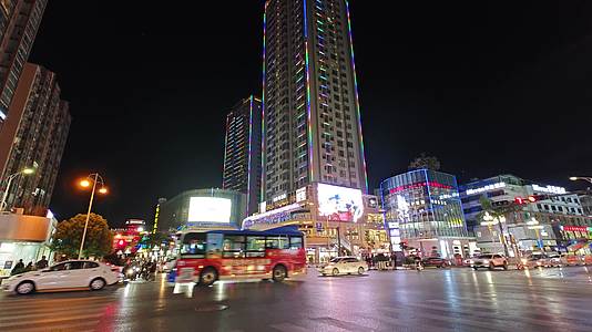 云南省玉溪市红塔区城市夜景延时摄影视频的预览图