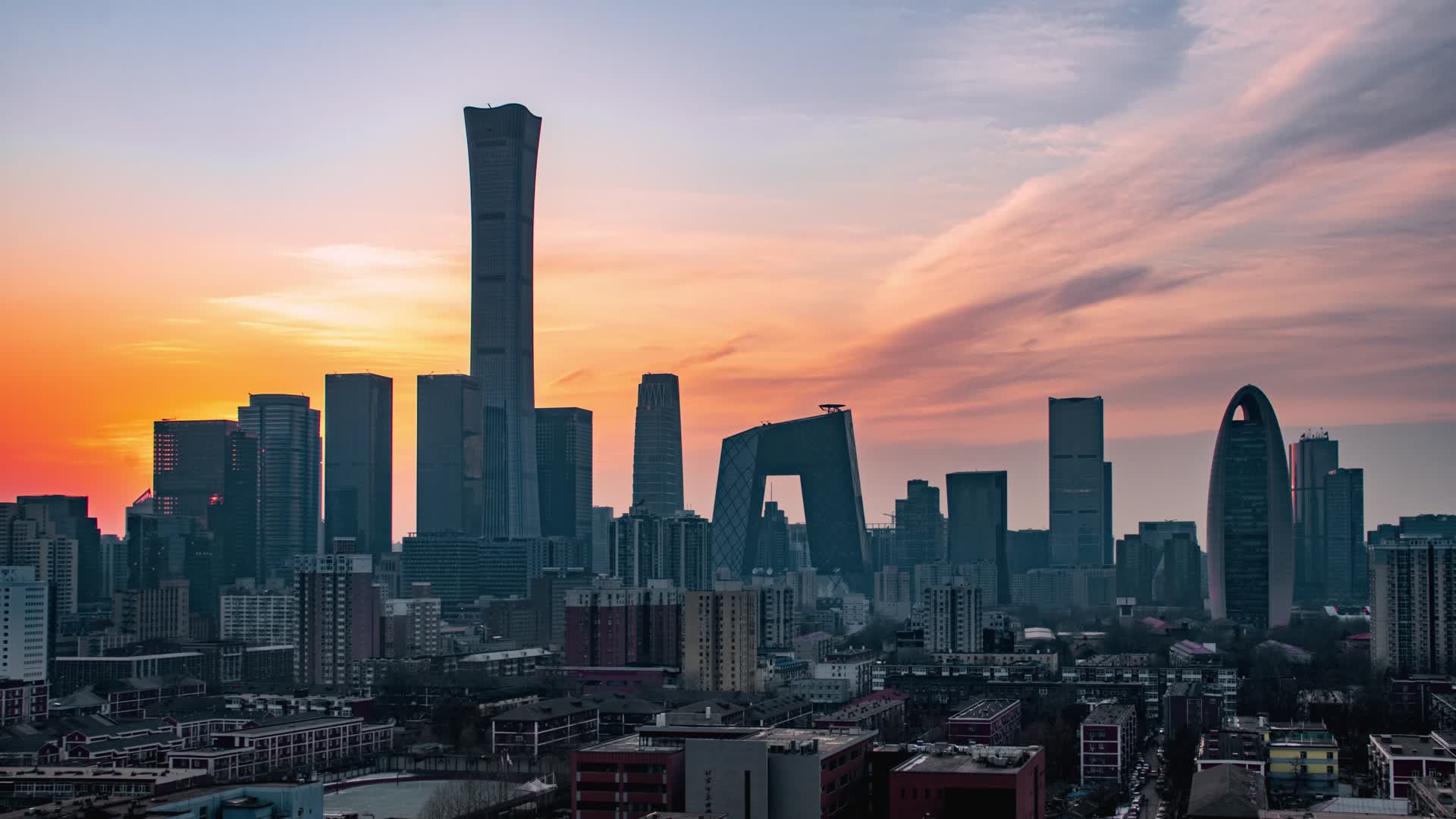 4K大气震撼北京CBD城市延时宣传片延时视频的预览图