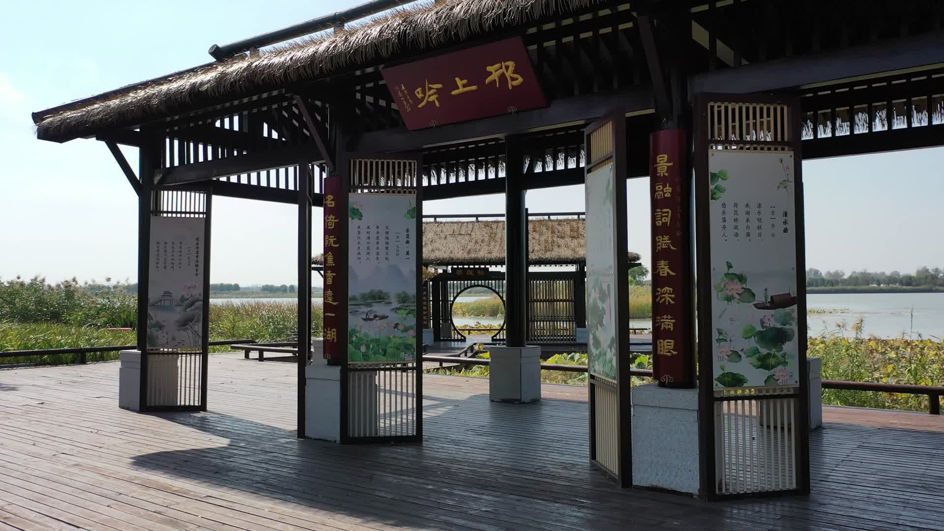 扬州北湖湿地公园寻莲社航拍视频的预览图