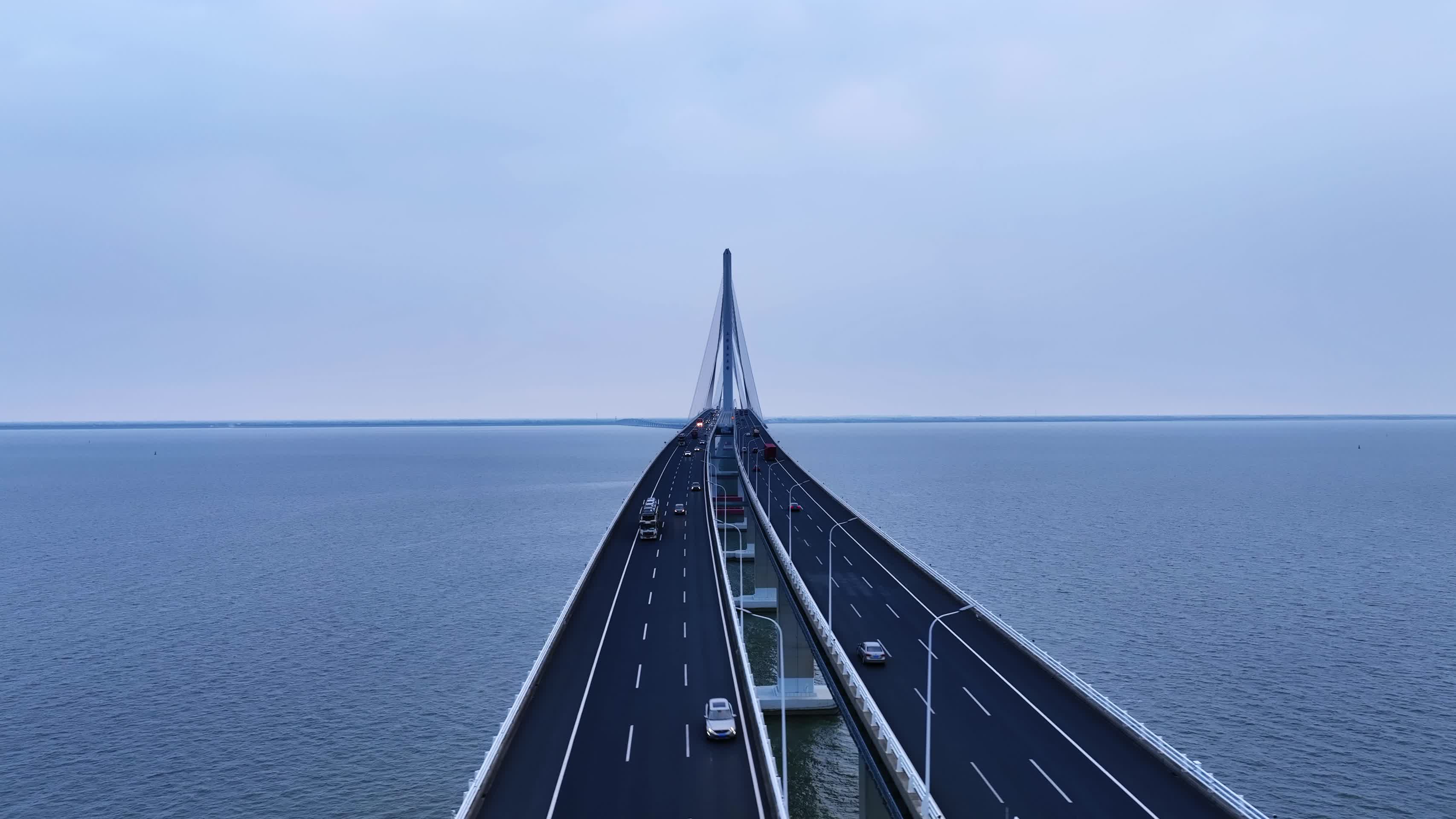 上海长江大桥航拍崇明长兴岛三角视频的预览图