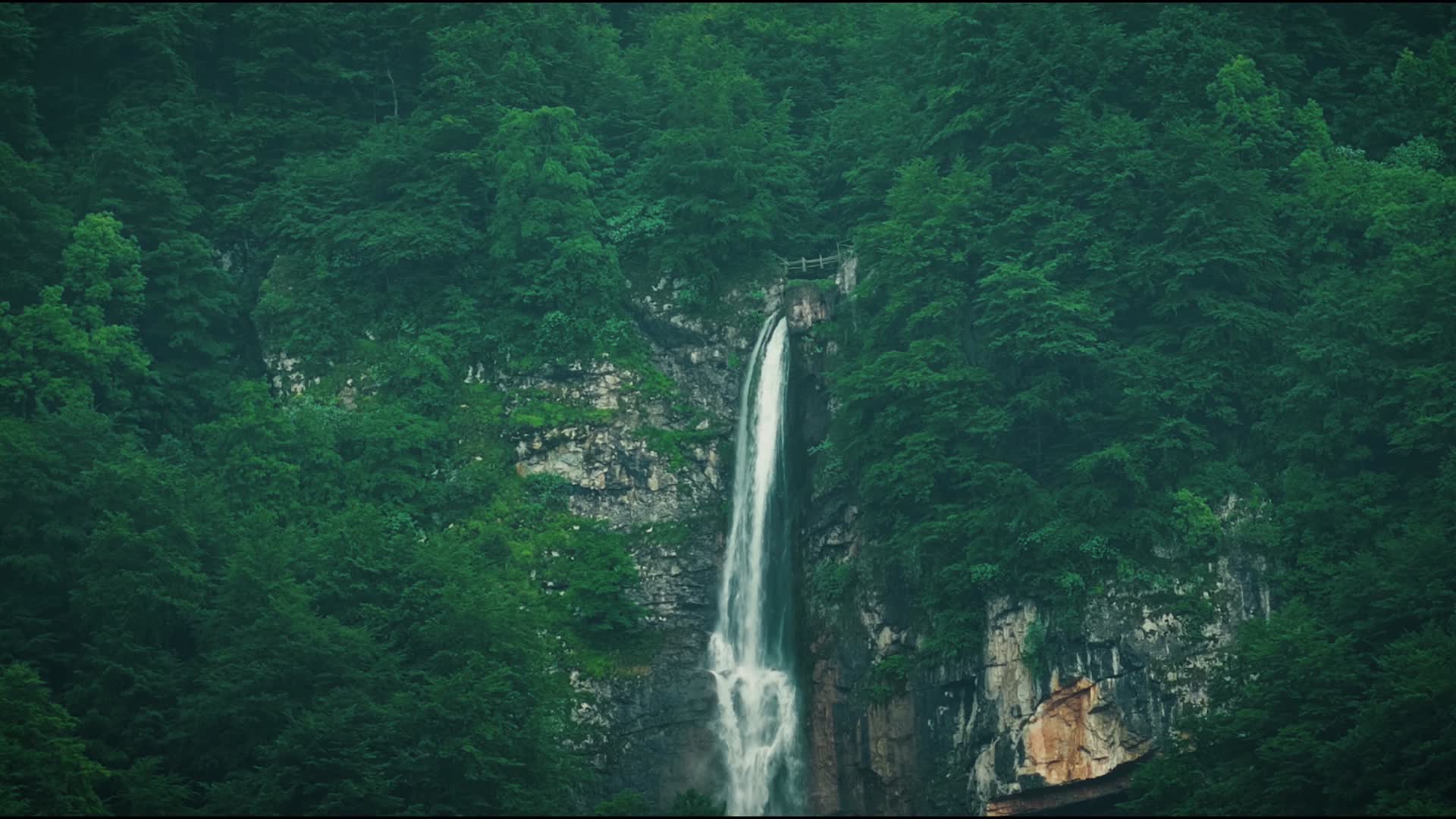峡谷瀑布大雨森林视频的预览图