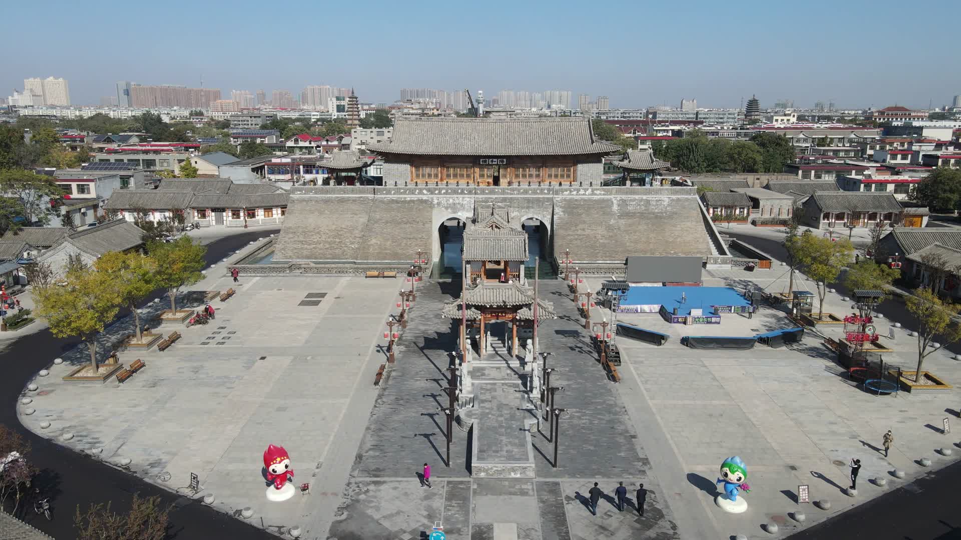 历史文化古塔正定古城航拍视频的预览图