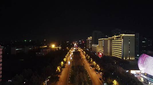 济南城市夜景交通航拍视频的预览图