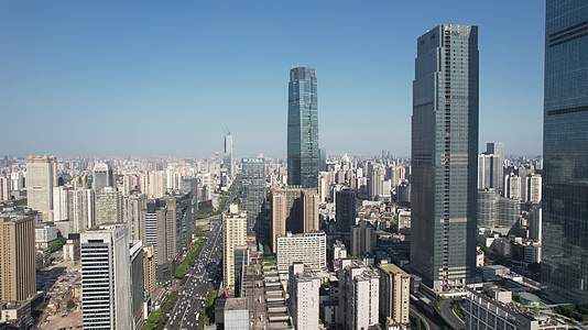 航拍湖南长沙五一大道城市高楼视频的预览图