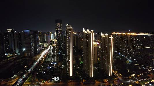 湖南长沙湖南金融城夜景航拍视频的预览图