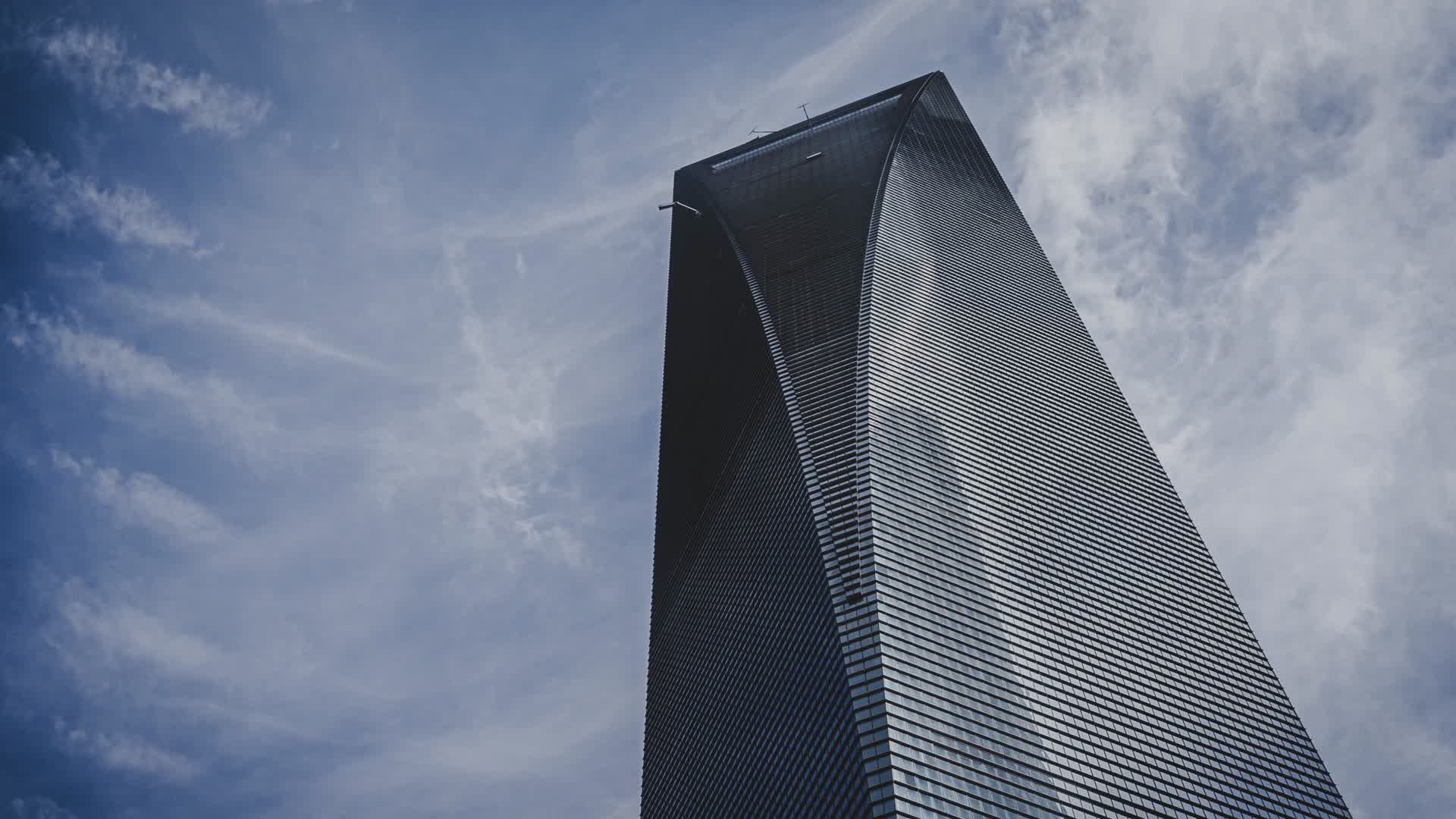 上海环球金融中心城市高楼延时摄影4K视频的预览图