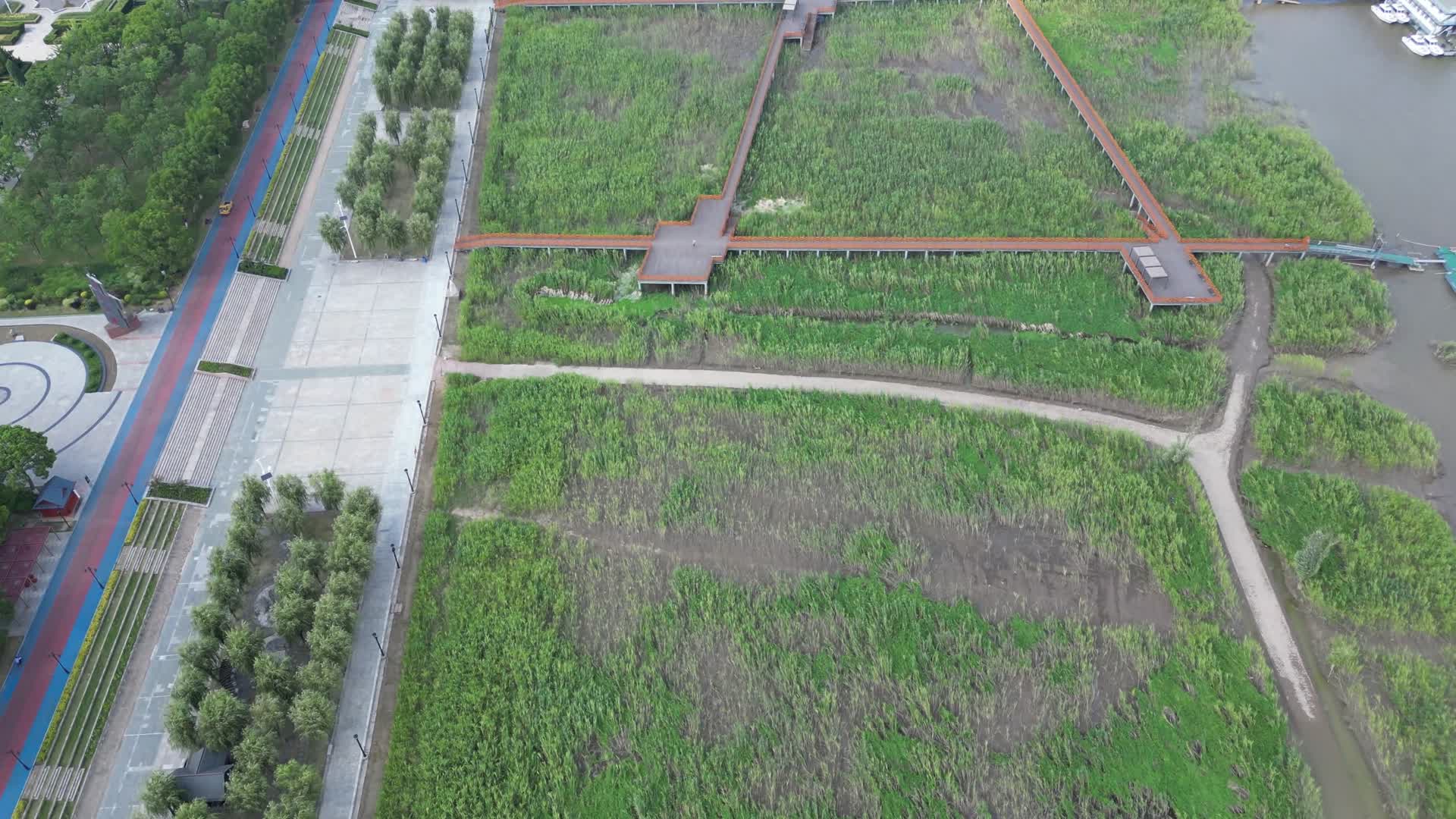航拍湖北武汉汉口江滩公园视频的预览图