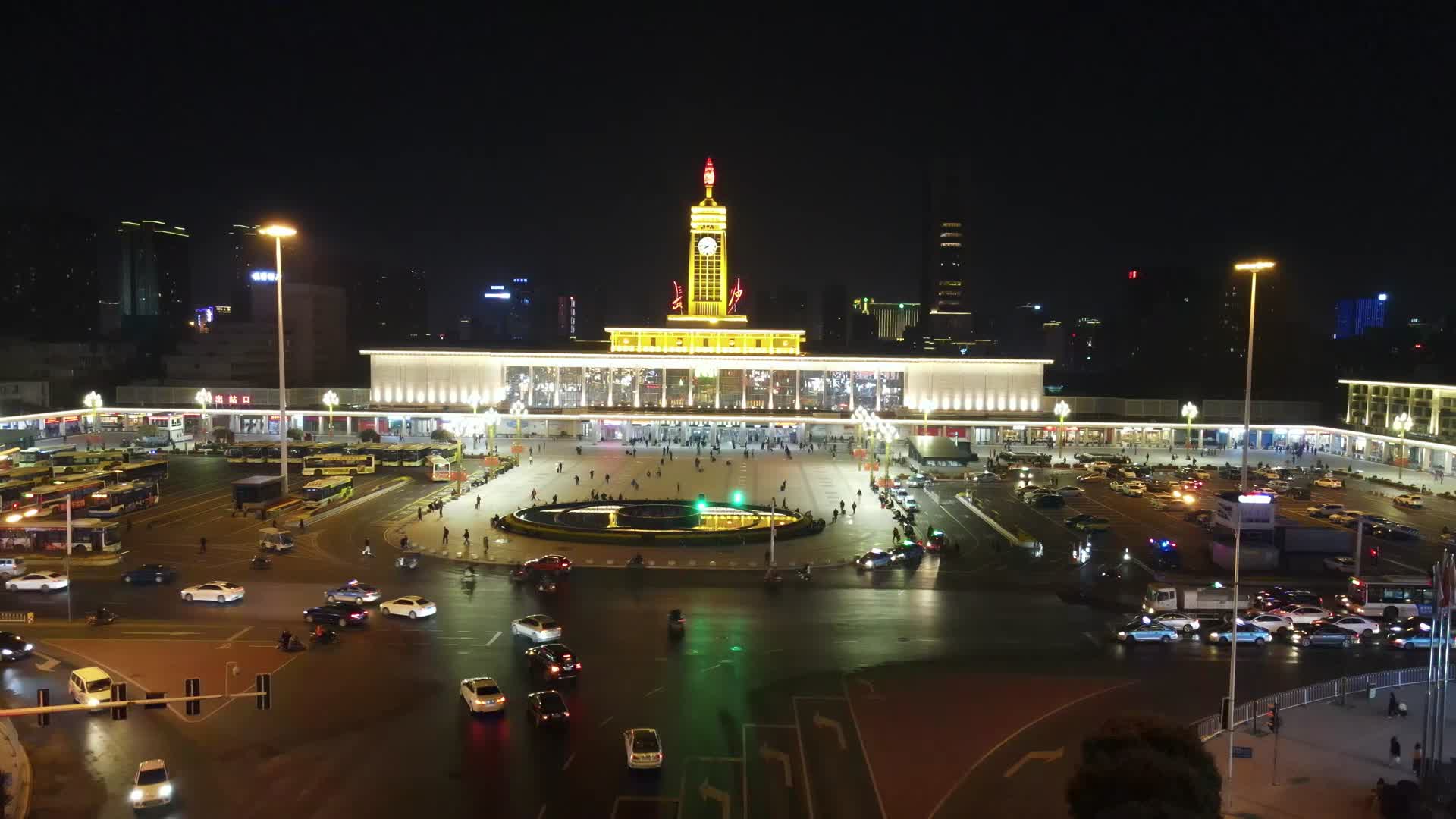 湖南长沙城市地标夜景灯光航拍视频的预览图