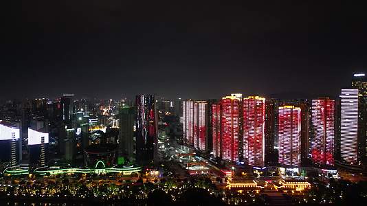 航拍湖南长沙湖南金融城夜景视频的预览图