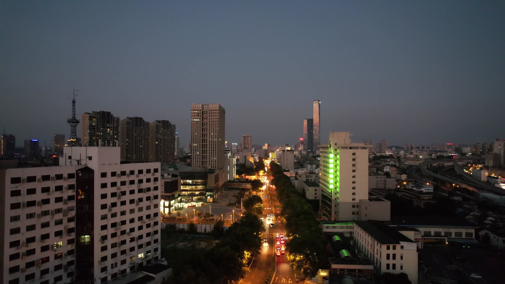 航拍江苏镇江城市夜景灯光视频的预览图