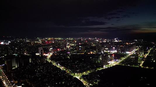 航拍湖南怀化城市夜景视频的预览图