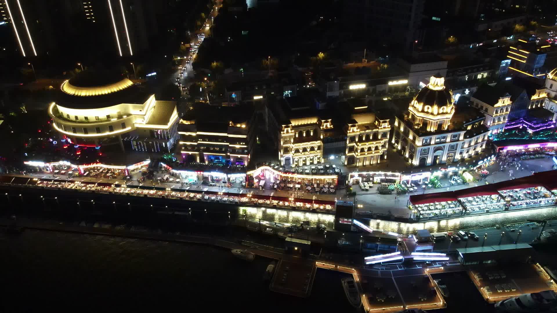 湖南长沙河西夜景灯光航拍视频的预览图