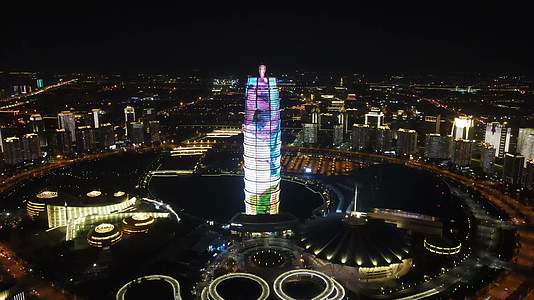 郑州夜景灯光航拍视频的预览图