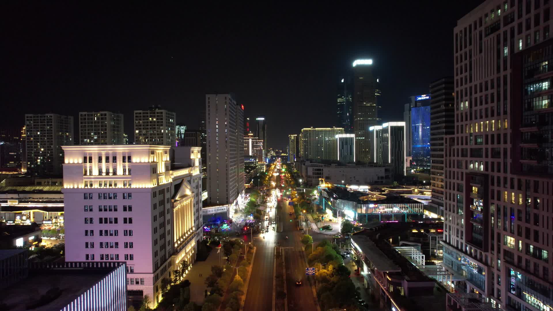 航拍江西南昌城市夜景灯光视频的预览图