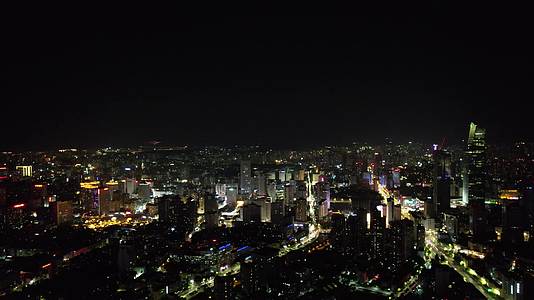 云南昆明商业圈城市夜景灯光航拍视频的预览图