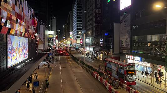香港旺角夜景车流视频的预览图