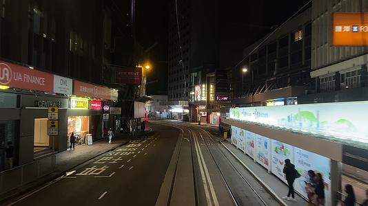 香港电车第一视角旺角夜景车流视频的预览图