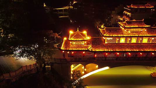 湖南湘西芙蓉镇旅游景区航拍视频的预览图