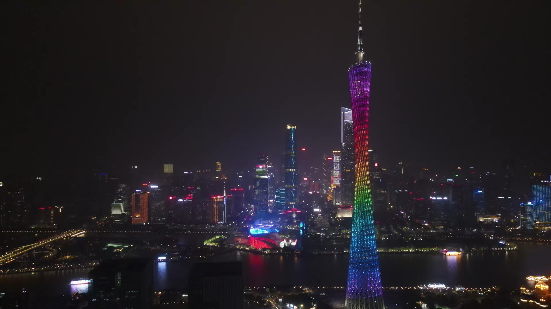 广州夜景灯光航拍视频的预览图