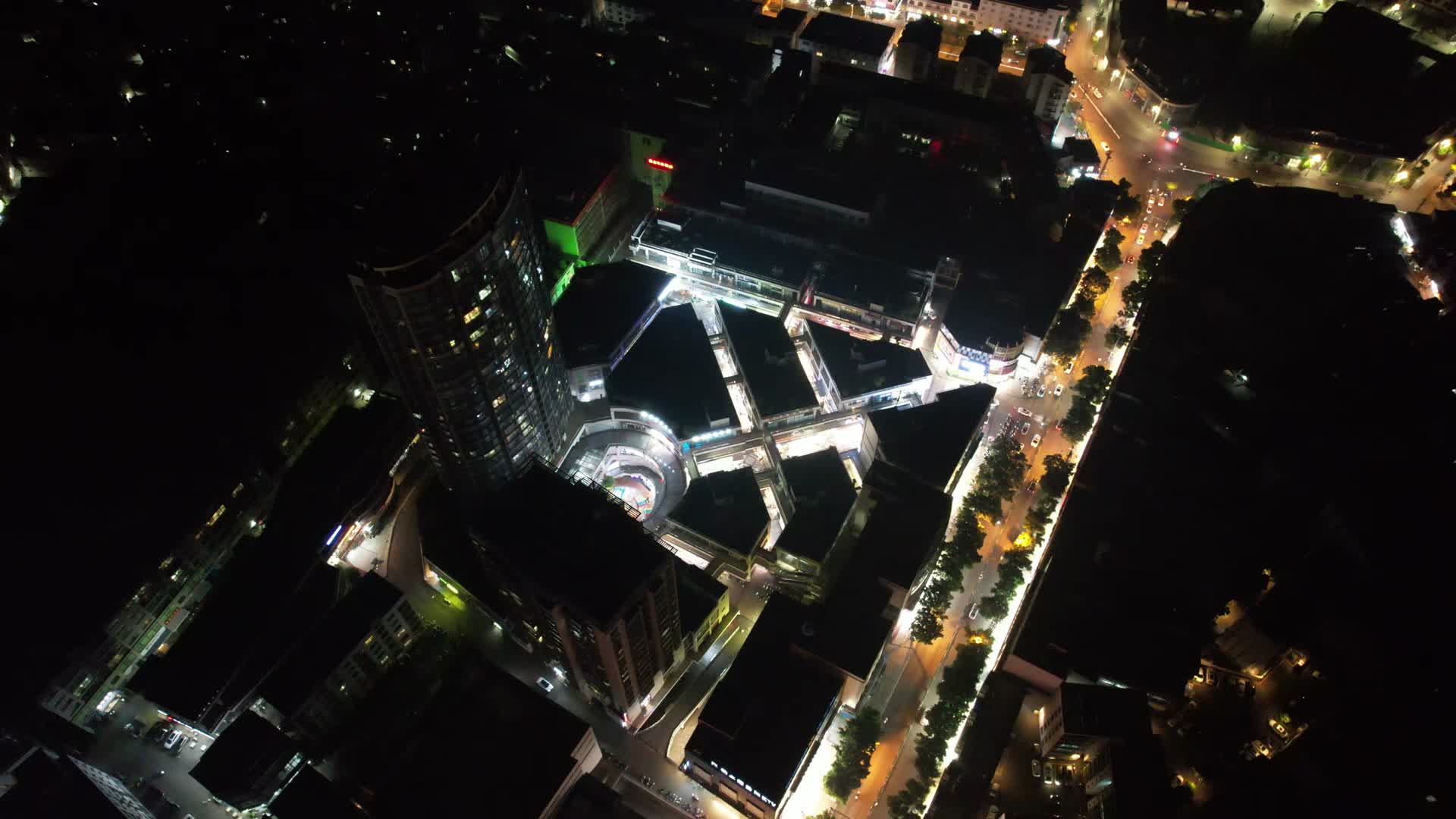 云南红河弥勒城市夜景灯光航拍视频的预览图