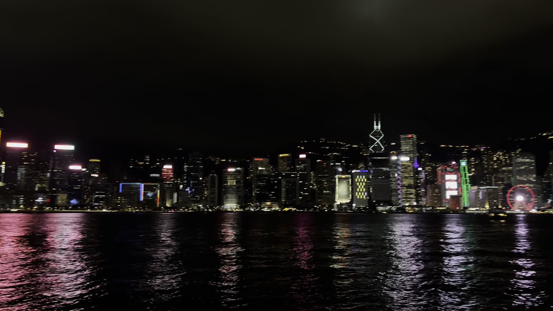 香港维多利亚港香港岛夜景视频的预览图