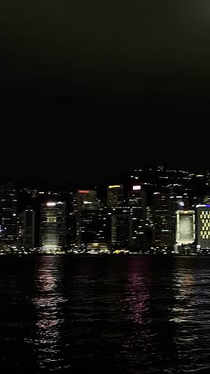 香港维多利亚港香港岛夜景视频的预览图