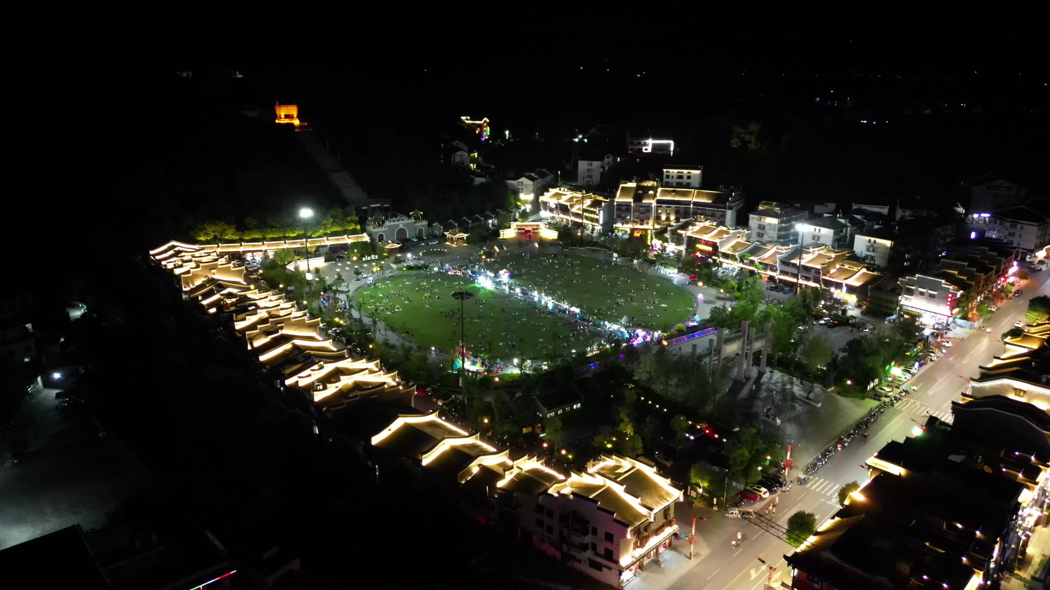 湖南衡阳南岳区夜景航拍视频的预览图