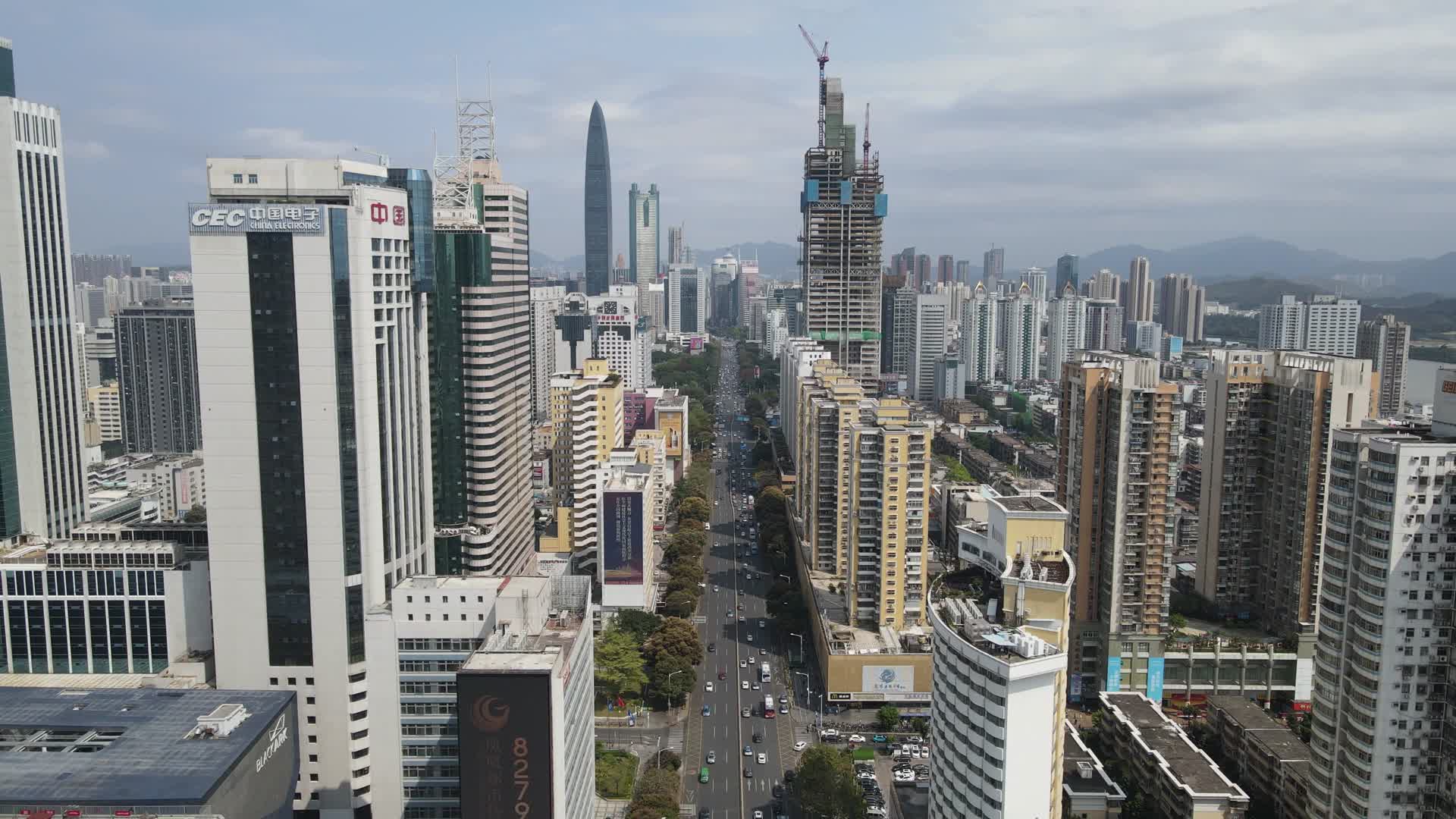 航拍深圳城市风光视频的预览图
