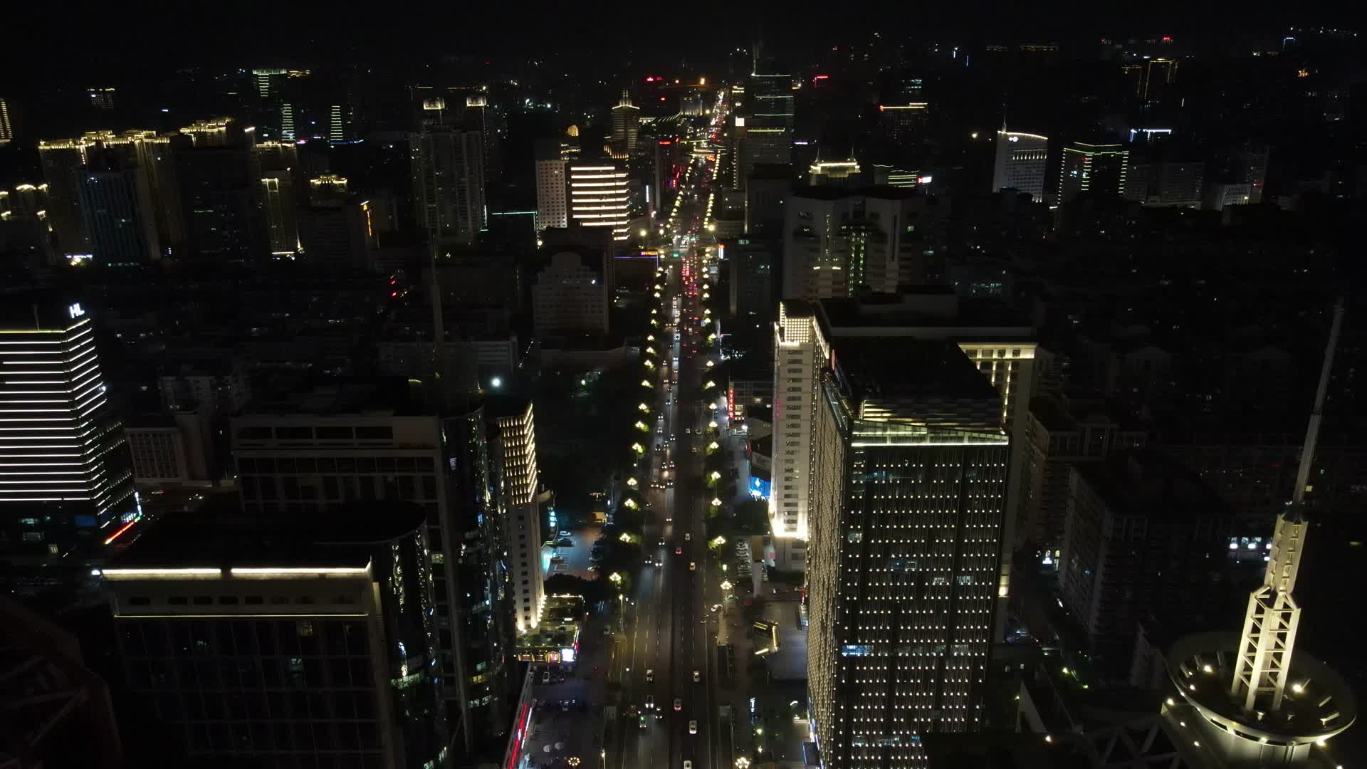 福州城市夜景交通航拍视频的预览图