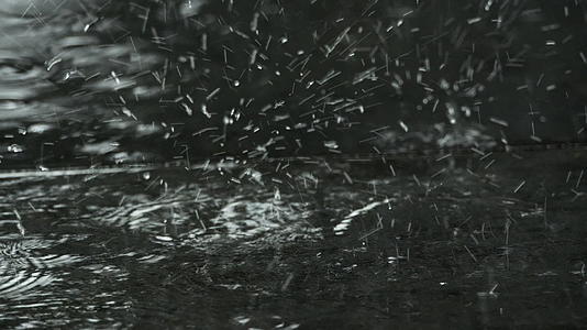 阴天下雨水滴4K实拍空镜视频的预览图
