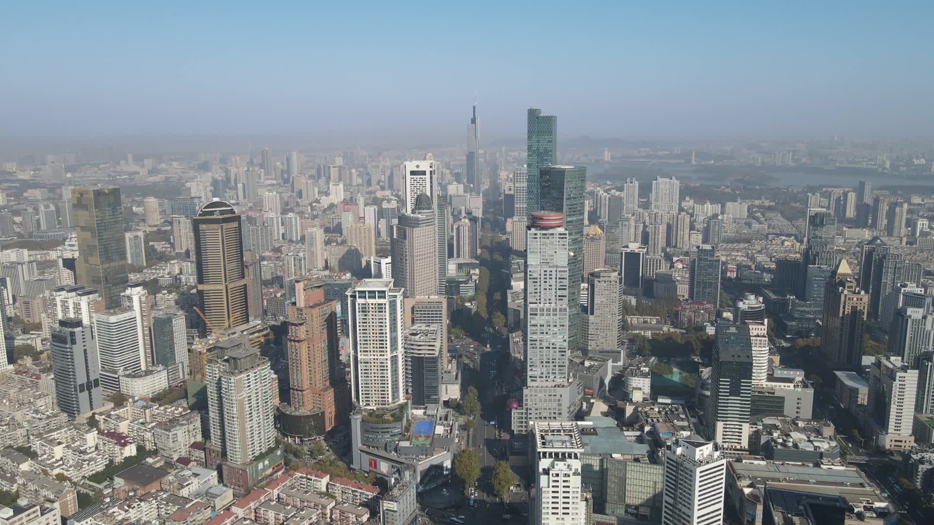航拍南京城市高楼建筑城市视频的预览图