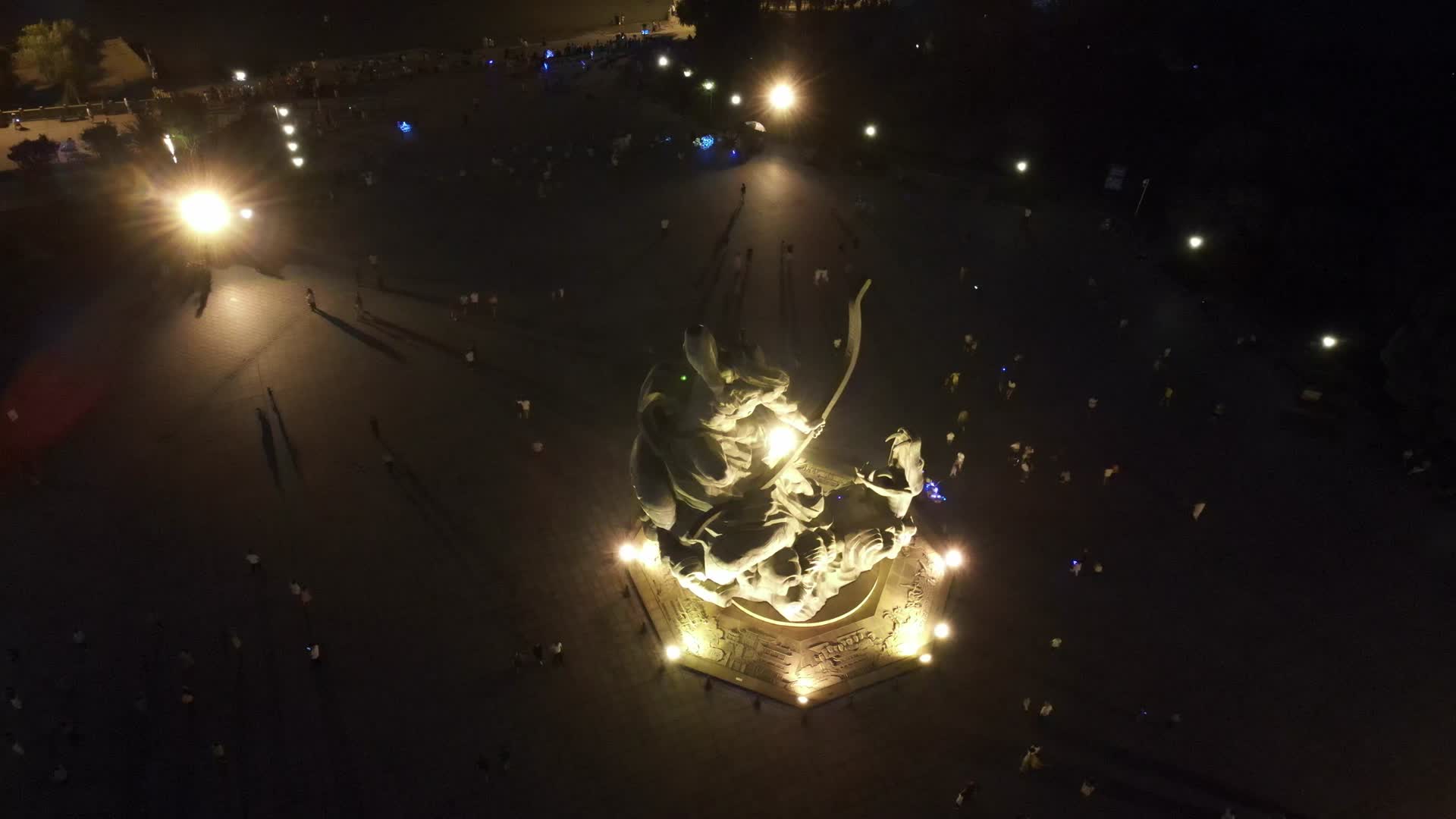 湖南岳阳楼汴河街夜景灯光视频的预览图