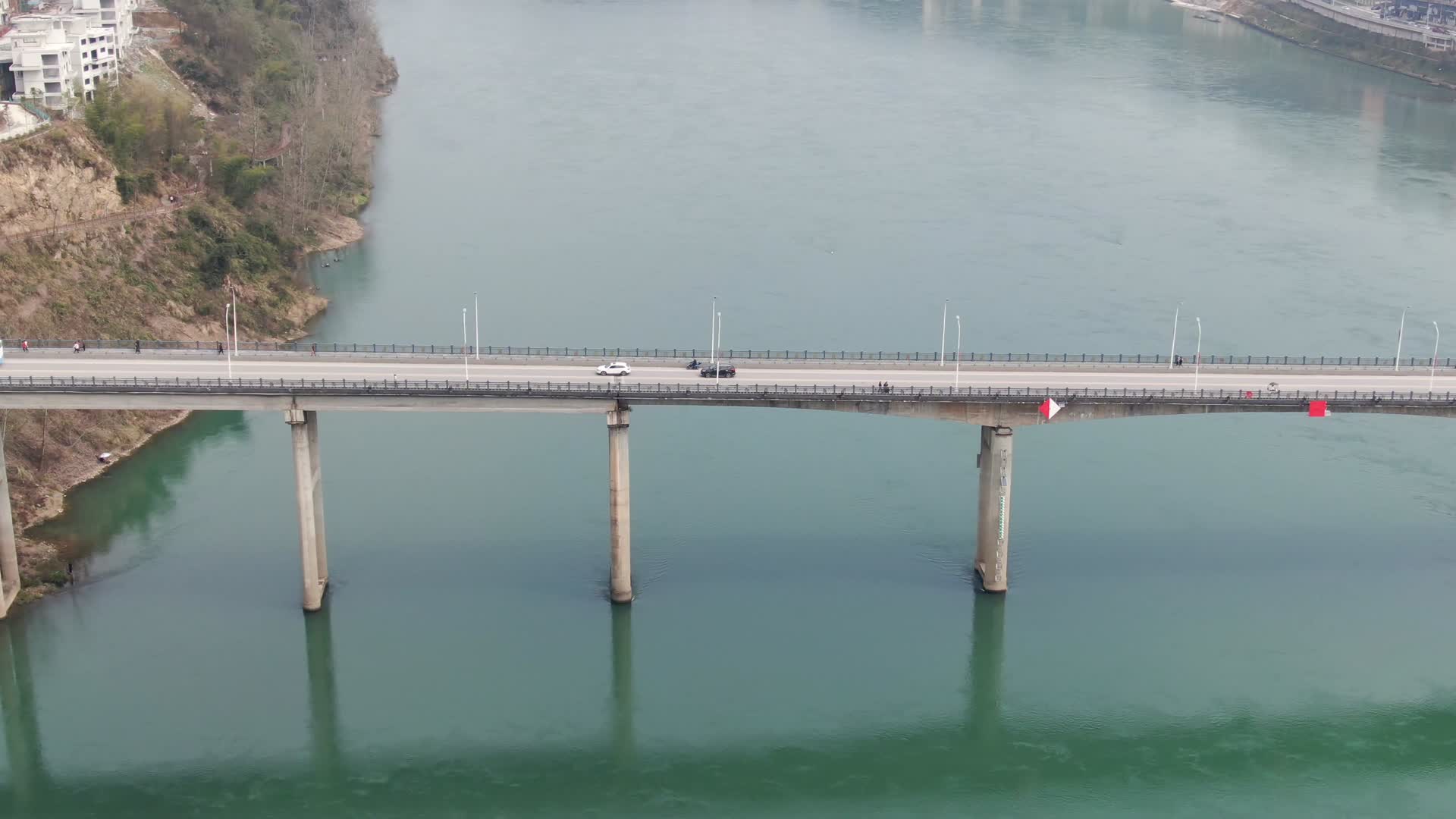 航拍湖南沅江大桥视频的预览图