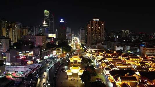 云南昆明城市夜景灯光航拍视频的预览图